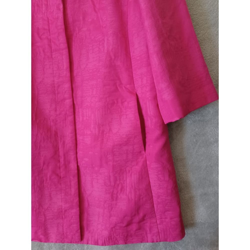 Chicos Pink Swing Jacket Sz 1 / M Textured 3/4 Sleeve Lightweight Preppy Office - Picture 4 of 11
